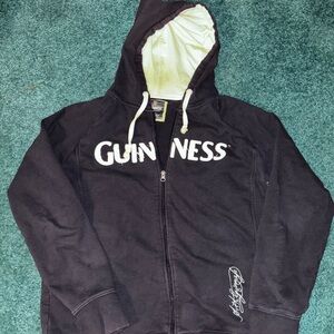 Men’s Guinness Black Zip-up Hoodie Size XL